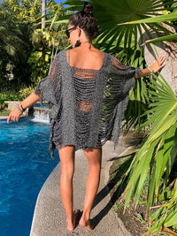 Heathered Open Weave Mid Length Top