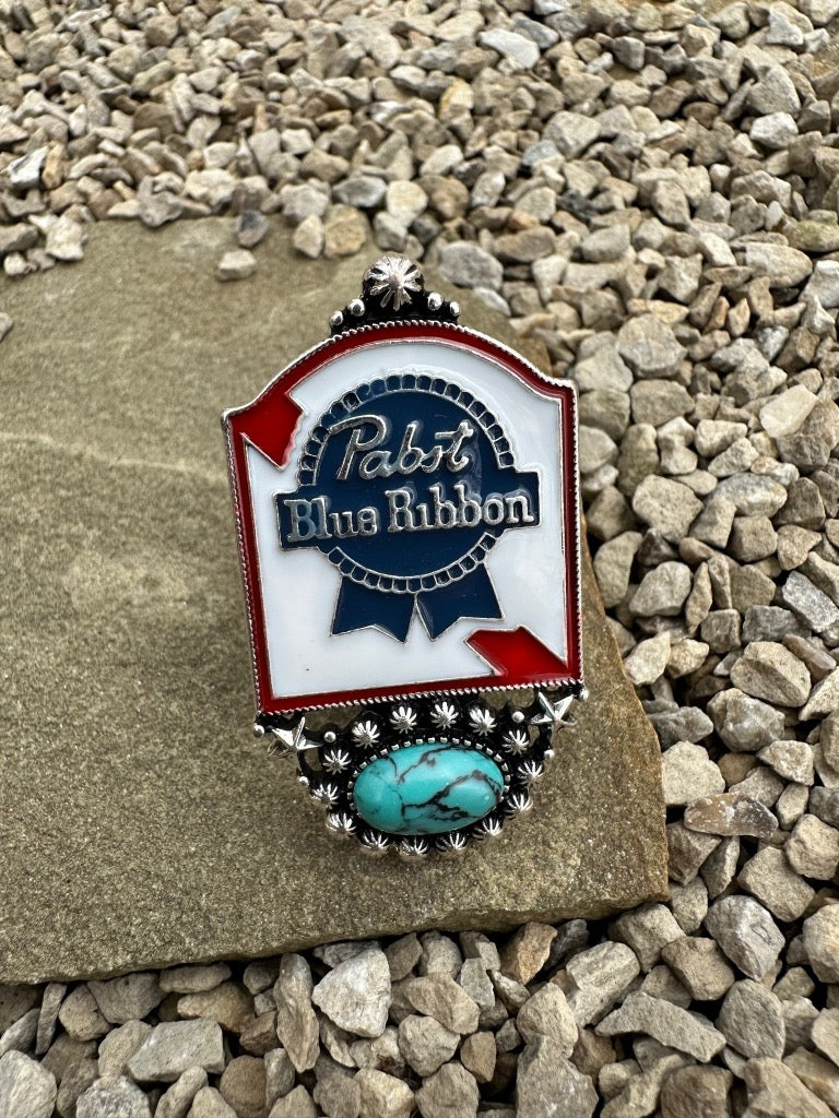 Pabst Blue Ribbon Turquoise Ring
