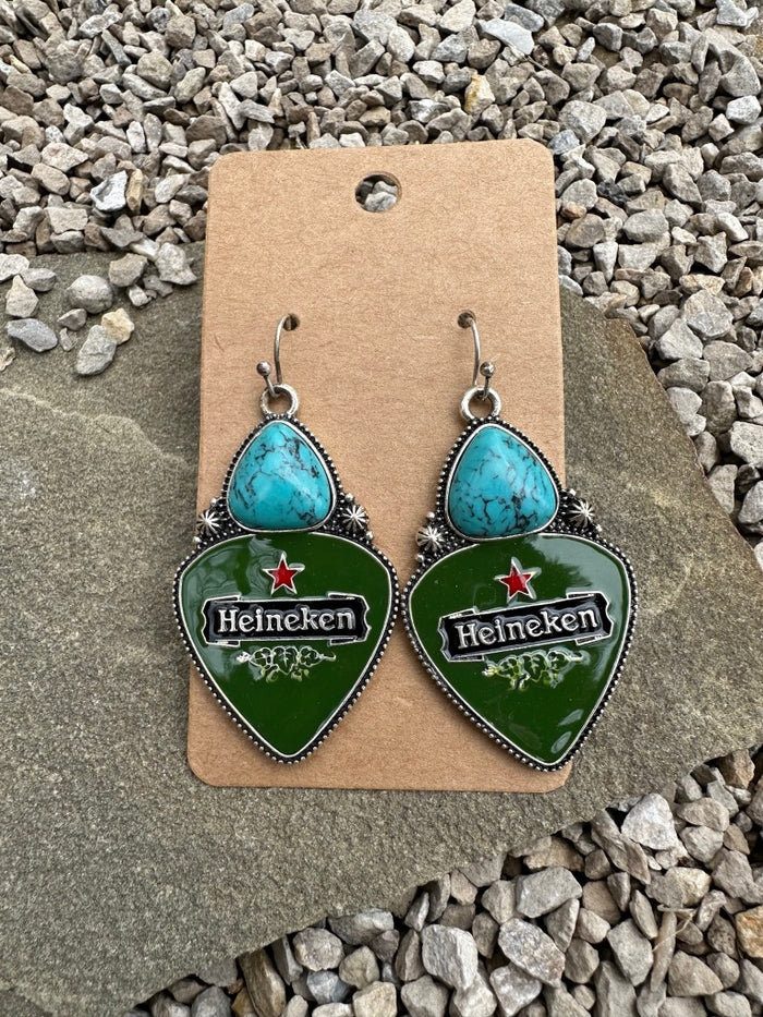 Heineken Turquoise Earrings