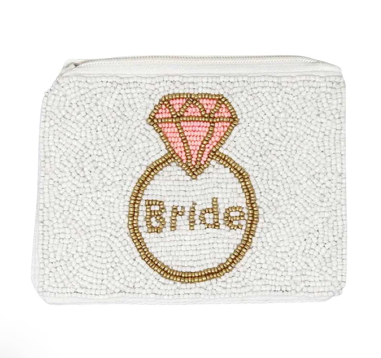 Here Comes the Bride Beaded Pouch