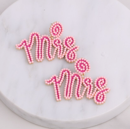 Mrs Statement Earrings - Pink
